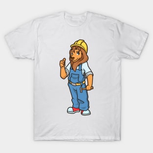 Cartoon lion as construction worker T-Shirt